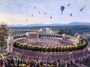 حدث بالون في ميلانو عام 1830. أكويريل مجهول من عام 1830. بواسطة فنان غير معروف