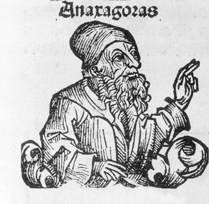 صورة Anaxagoras من Clazomenes. في الفيلسوف اليوناني أناكساجوراس (500-428 قبل الميلاد) القرن التاسع عشر (نقش) بواسطة فنان غير معروف