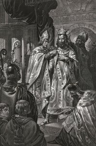 تتويج بودوان دي بولوني قال بودوين إير (v.1065-1118) ، ملك القدس - تتويج بلدوين الأول في يوم عيد الميلاد 1100 بواسطة مجهول بواسطة فنان غير معروف