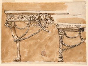 رسم، طاولات كونسول كونسول، حوالي 1790 بواسطة فنان غير معروف