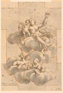 رسم، تصميم للوحة سقف، فينوس وكيوبيد وبوتي، 1700-1700-29