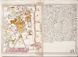 خريطة من القرن السادس عشر لمقاطعة ليمريك، أيرلندا، حوالي عام 1588 (ورق، كتان) بواسطة فنان غير معروف