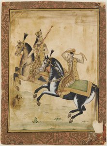 أمير وأميرة على ظهور الخيل بواسطة فنان غير معروف
