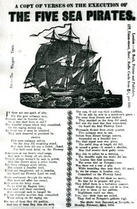 A copy of verses on the execution of the five sea pirates, c.1864 بواسطة فنان غير معروف