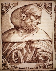 القديس ألبرت الكبير - في "" Elogia Virorum Itlustrium "" بواسطة فنان غير معروف