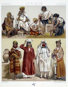 الجزائر وتونس ، أزياء شعبية - في "Le costume historyique" "لراتسينيه بواسطة فنان غير معروف