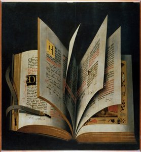 An Opened Liturgical Book - Anonymous - Early16th cen. - Oil on wood - 70,2x65 - Galleria degli Uffizi, Florence بواسطة فنان غير معروف