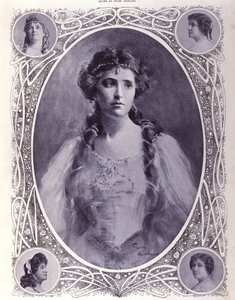 المغنية الأسترالية نيلي (نيللي) ميلبا (1861-1931) ، لوحة مائية من أواخر القرن التاسع عشر بواسطة فنان غير معروف