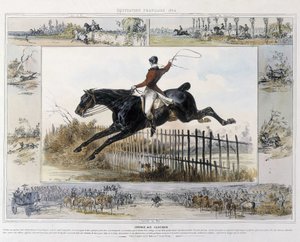 Bell Tower Race in “” Picturesque History of Ancient and Modern Riding”” by Charles Aubry بواسطة فنان غير معروف