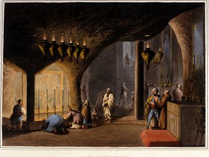 بيت لحم (الضفة الغربية): مغارة الميلاد. القرن ال 19. بواسطة فنان غير معروف