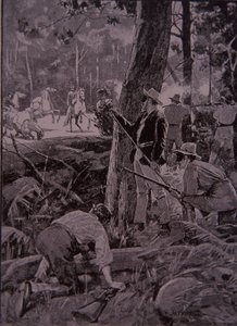 Bushrangers, Australian outlaws, rob a gold escort (engraving) بواسطة فنان غير معروف