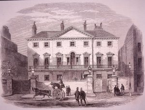 Cambridge House in Piccadilly in 1860, home of PM lord Palmerston بواسطة فنان غير معروف