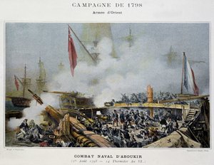 Campaign (Expedition) of Egypt (1798-1801): the Battle of Aboukir - in “” The naval battles of Napoleon”” بواسطة فنان غير معروف