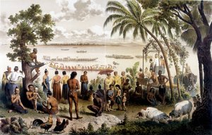 سباق الزوارق في باساك ، لاوس. أطلس رحلة الاستكشاف إلى الهند الصينية خلال الأعوام 1866 - 1868 ، حرره ف. غارنييه بواسطة فنان غير معروف