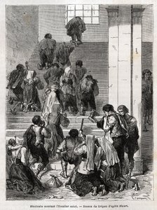 التائبون الكاثوليك يصعدون الدرج المقدس إلى روما. نقش لتوضيح قصة لودوفيك سيلر ؛ أسبوع الآلام في روما بواسطة فنان غير معروف