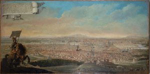 منظر الفرسان لباريس، مع لوحة الفروسية للفارس دي إيسارت، حوالي عام 1645 (زيت على قماش) بواسطة فنان غير معروف