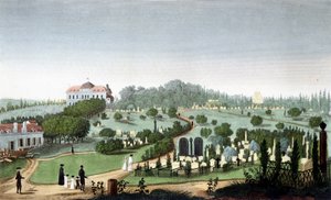 Cemetery of Père Lachaise, circa 1820 - in “” Vues de Paris”” by Courvoisier بواسطة فنان غير معروف