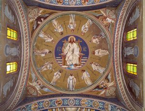 Christ pantocrator with the apostles (fresco بواسطة فنان غير معروف