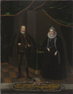 كريستيان الأول دي ساكس وصوفي دي برانديبورغ - صورة كريستيان الأول (1568-1622) ، ناخبة ساكسونيا وصوفي من براندنبورغ (1568-1622) ، ناخبة ساكسونيا ، مجهول. زيت على قماش. الأبعاد: 102.5 × 79 سم. المتحف الوطني ستوكهولم بواسطة فنان غير معروف