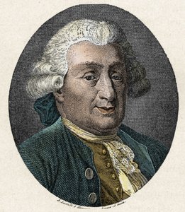 Commedia dell'arte: صورة لكارلو جولدوني (1707-1793) ، رجل المسرح الإيطالي. نقش كولوري من القرن التاسع عشر بواسطة فنان غير معروف