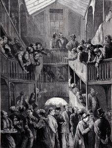 القسطنطينية: البورصة في ضاحية غلطة عام 1878. بواسطة فنان غير معروف