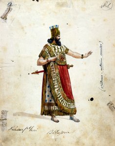 زي نبوخذ نصر ، ملك بابل ، في أوبرا جوزيبي فيردي (1813 - 1901) ، "نابوكو" "أطلق عليها لأول مرة" نابوكودنوسور "". متحف دي لا سكالا بواسطة فنان غير معروف