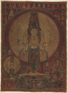 بوديساتفا الرحمة ذو أحد عشر رأسًا وألف مسلح (Avalokiteshvara) بواسطة فنان غير معروف