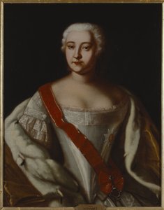 إليزابيث الأولى ، إمبراطورة روسيا - صورة الإمبراطورة إليزابيث الروسية (1709-1762) ، مجهول. زيت على قماش. الأبعاد: ٨٧ × ٦٨ سم. المتحف الوطني ستوكهولم بواسطة فنان غير معروف