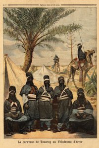 معرض قافلة طوارق بمضمار الشتاء. نقش في "" مجلة Le petit "" 4/06/1894. مجموعة سيلفا. بواسطة فنان غير معروف