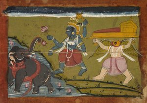 Gajendra Moksha: خلاص ملك الفيلة بواسطة فنان غير معروف