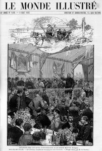 خطاب الجنرال شاريت في اجتماع الزواف البابوية في باس موت في بريتاني ، في "العالم المصور 1885". بواسطة فنان غير معروف