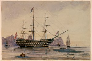ميناء بورتسموث فيكتوري HMS Victory، 24 أكتوبر 1858 بواسطة فنان غير معروف