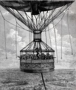 بالون هنري جيفارد الأسير عام 1878. بواسطة فنان غير معروف