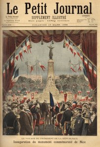 رحلة رئيس الجمهورية ، فيليكس فور (1841-1899) ، لافتتاح النصب التذكاري لإحياء ذكرى انضمام كونت نيس إلى فرنسا. نقش في "" مجلة Le Petit "" / 1896. مجموعة سيلفا. بواسطة فنان غير معروف