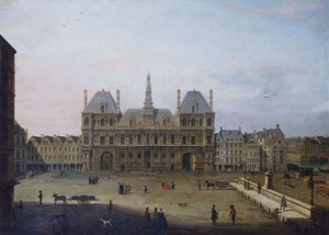 فندق المدينة وشارع غريف، حوالي عام 1720، الدائرة الرابعة الحالية، بين عامي 1715 و1725 (زيت على قماش) بواسطة فنان غير معروف