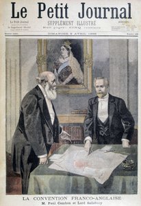 المؤتمر الفرنسي-الإنجليزي: السيد بول كامبون واللورد سالزبوري - في "" Le PetitJournal "" بتاريخ 09/04/1899 بواسطة فنان غير معروف