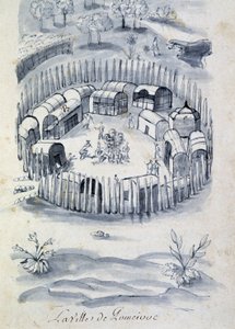مدينة Pomeivue (معسكر مستعمرة في كندا) - في "" حوار أو مقابلة مع فرنسي متوحش " بواسطة فنان غير معروف