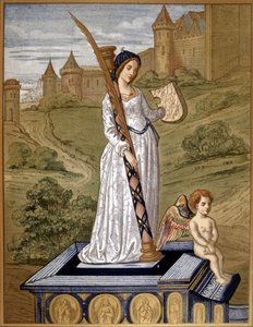 Laure leads love to the temple of chastity (Laura de Noves بواسطة فنان غير معروف