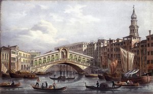 Le pont Rialto - في "" ألبوم المناظر الرئيسية لمدينة البندقية "". بقلم ماركو مورو ، أد. جيو بريزيل ، v 1840 بواسطة فنان غير معروف