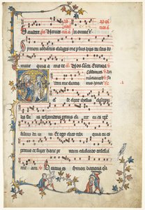 ورقة مقطوعة من Antiphonary: الأولي Q مع القديسين بطرس وبولس بواسطة فنان غير معروف