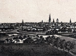 ملبورن أستراليا؛ منظر عام. في "العالم يوضح 168 منظرًا" غير مؤرخ (أواخر القرن التاسع عشر) بواسطة فنان غير معروف