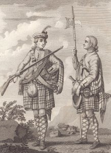 Officer (left) and sergeant of the 42nd Highlandersthe Black Watchc.1750 (engraving) بواسطة فنان غير معروف