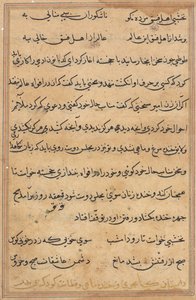 صفحة من حكايات ببغاء (توتي-ناما): صفحة نصية بواسطة فنان غير معروف