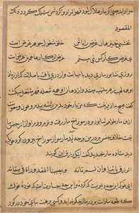 صفحة من حكايات ببغاء (توتي-ناما): صفحة نصية بواسطة فنان غير معروف