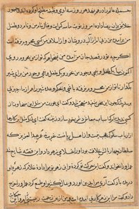 صفحة من حكايات ببغاء (توتي-ناما): صفحة نصية بواسطة فنان غير معروف