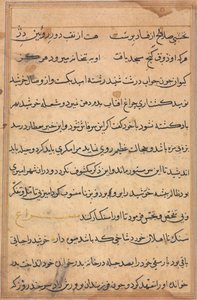 صفحة من حكايات ببغاء (توتي-ناما): صفحة نصية بواسطة فنان غير معروف