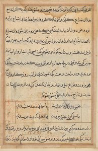 صفحة من حكايات ببغاء (توتي-ناما): صفحة نصية بواسطة فنان غير معروف