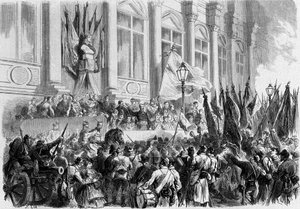 باريس ، La Commune: إعلان نتائج الاستفتاء في 26 مارس 1871 على Place de l