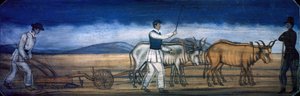 Plowing, by unknown artist بواسطة فنان غير معروف