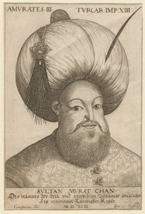 بورتريه مراد الثالث (1546-1595) ، السلطان العثماني - مراد الثالث (1546-1595) ، سلطان الدولة العثمانية - مجهول - 1593 - حفر - 18.5x12.3 - مجموعة خاصة بواسطة فنان غير معروف